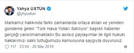 THY'den satılma iddialarıyla ilgili açıklama